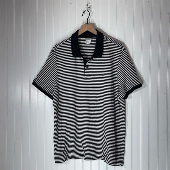 Lacoste Men’s XL Polo Shirt Black White Stripe Devanlay Made in Peru Size 8 - Picture 1 of 8